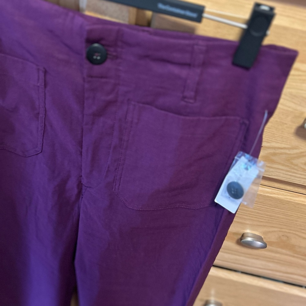 ✨ NWT Anthropologie The Colette Cropped Wide-Leg Pants — Deep Purple — Size 30 - Picture 5 of 6